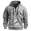 Miami Dolphins Premium NFL Quarter Zip Hoodie