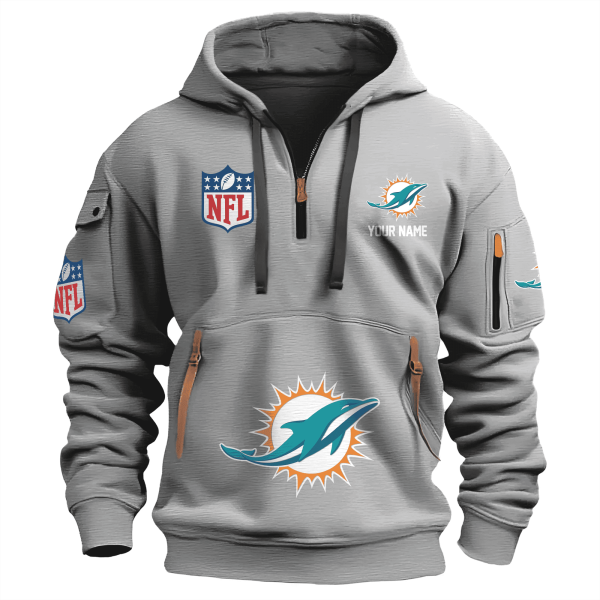 Miami Dolphins Premium NFL Quarter Zip Hoodie