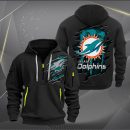 Miami Dolphins Scratch Logo NFL Quarter Zip Hoodie