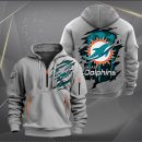 Miami Dolphins Scratch Logo NFL Quarter Zip Hoodie