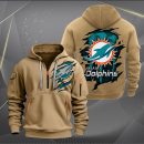 Miami Dolphins Scratch Logo NFL Quarter Zip Hoodie