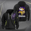 Minnesota Vikings Scratch Logo NFL Quarter Zip Hoodie