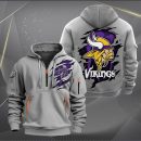 Minnesota Vikings Scratch Logo NFL Quarter Zip Hoodie