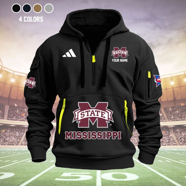 Mississippi State Bulldog Quarter Zip Hoodie Set - Image 2