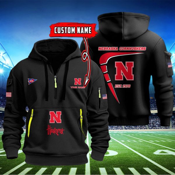 Nebraska Cornhuskers Quarter Zip Hoodie Ver 46