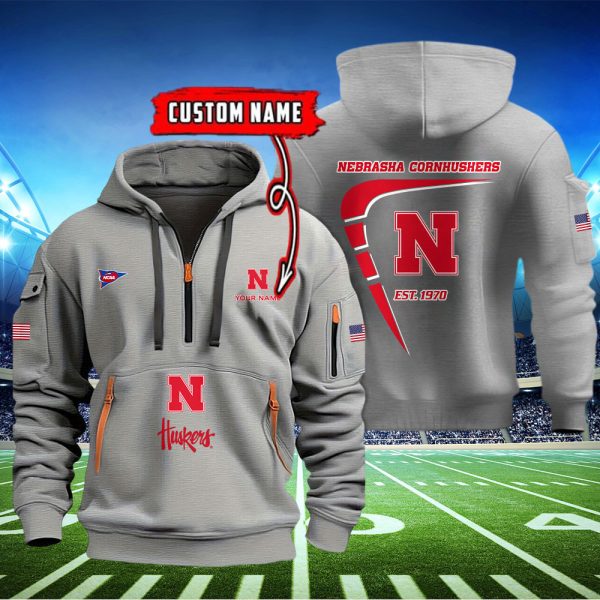 Nebraska Cornhuskers Quarter Zip Hoodie Ver 46 - Image 3