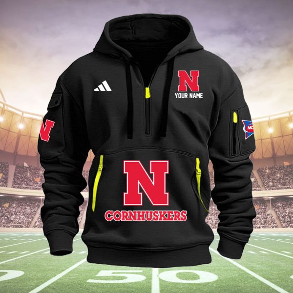 Nebraska Cornhuskers Quarter Zip Hoodie Ver 38 - Image 2