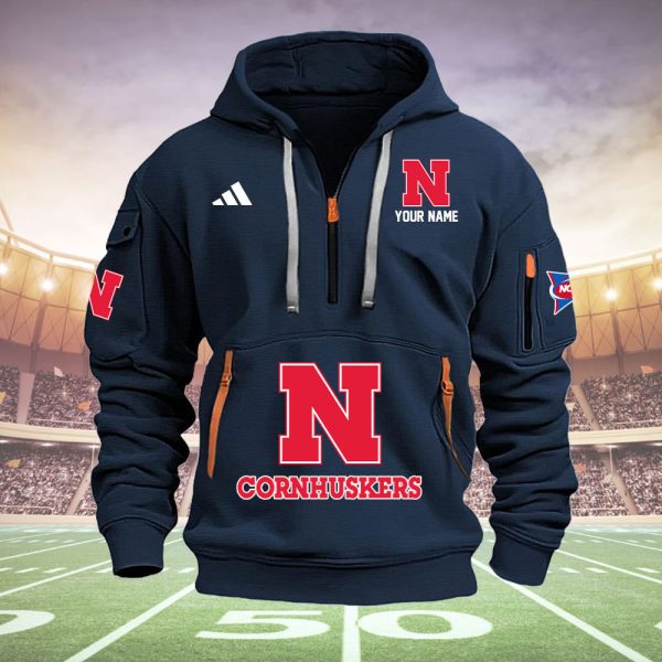 Nebraska Cornhuskers Quarter Zip Hoodie Ver 38 - Image 3