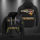New England Patriots Golden Logo NFL Quarter Zip Hoodie