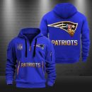 New England Patriots Golden Logo NFL Quarter Zip Hoodie