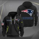 New England Patriots Logo NFL Quarter Zip Hoodie Ver 269