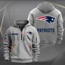 New England Patriots Logo NFL Quarter Zip Hoodie Ver 269