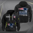 New England Patriots Monster Scratch 2 Logo NFL Quarter Zip Hoodie