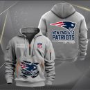 New England Patriots Monster Scratch 2 Logo NFL Quarter Zip Hoodie