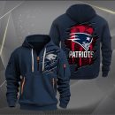 New England Patriots Scratch Logo NFL Quarter Zip Hoodie Ver 243