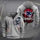 New England Patriots Scratch Logo NFL Quarter Zip Hoodie Ver 243
