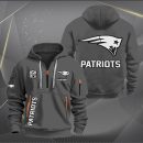 New England Patriots White Logo NFL Quarter Zip Hoodie