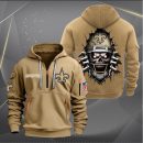 New Orleans Saints Football Player Skull Quarter Zip Hoodie