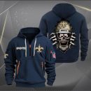 New Orleans Saints Football Player Skull Quarter Zip Hoodie