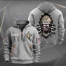 New Orleans Saints Football Player Skull Quarter Zip Hoodie