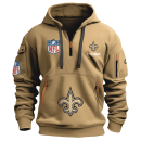 New Orleans Saints Premium NFL Quarter Zip Hoodie