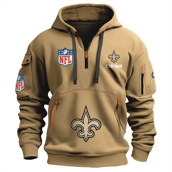 New Orleans Saints Premium NFL Quarter Zip Hoodie