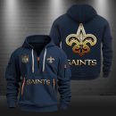New OrleansSaints Golden Logo NFL Quarter Zip Hoodie