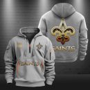 New OrleansSaints Golden Logo NFL Quarter Zip Hoodie