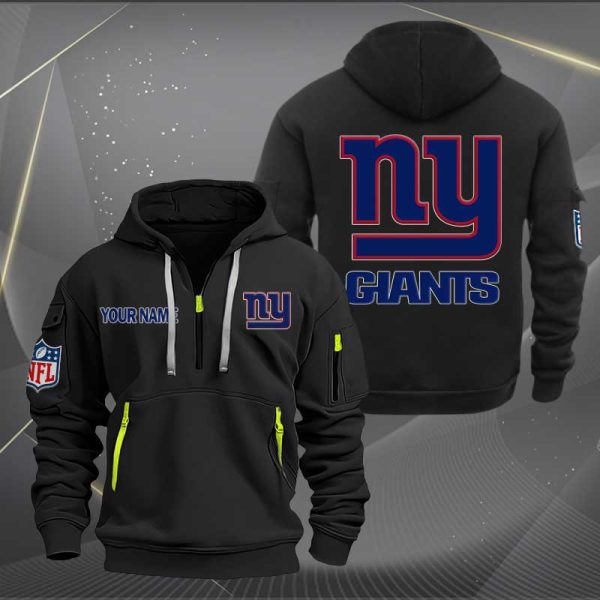 New York Giants Logo NFL Quarter Zip Hoodie Ver 270