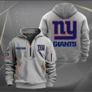 New York Giants Logo NFL Quarter Zip Hoodie Ver 270