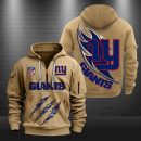 New York Giants Monster Scratch Logo NFL Quarter Zip Hoodie