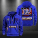 New York Giants Golden Logo NFL Quarter Zip Hoodie