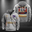 New York Giants Golden Logo NFL Quarter Zip Hoodie
