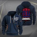 New York Giants Scratch Logo NFL Quarter Zip Hoodie