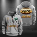 New York Jets Golden Logo NFL Quarter Zip Hoodie