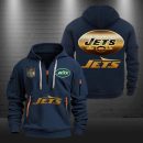 New York Jets Golden Logo NFL Quarter Zip Hoodie