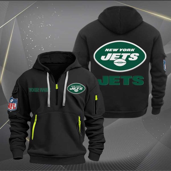 New York Jets Logo NFL Quarter Zip Hoodie Ver 261