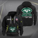 New York Jets Monster Scratch 2 Logo NFL Quarter Zip Hoodie