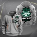 New York Jets Scratch Logo NFL Quarter Zip Hoodie Ver 242