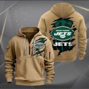 New York Jets Scratch Logo NFL Quarter Zip Hoodie Ver 242