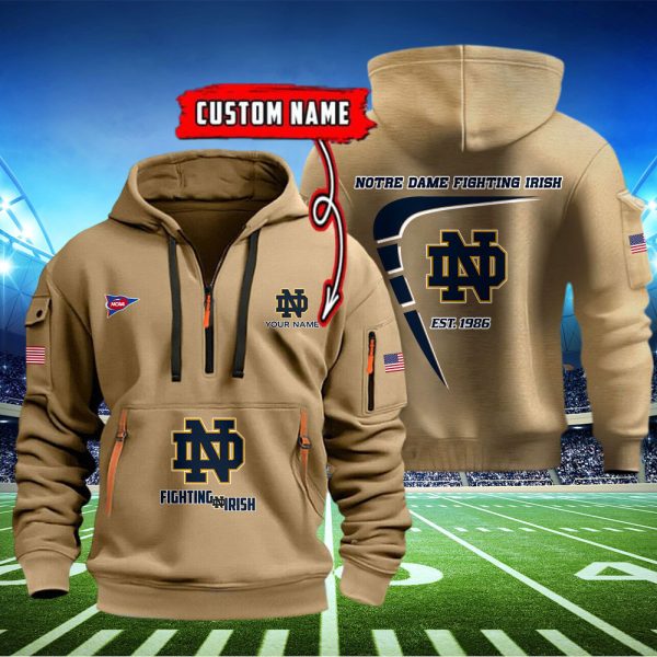 Notre Dame Fighting Irish Quarter Zip Hoodie Ver 64 - Image 2