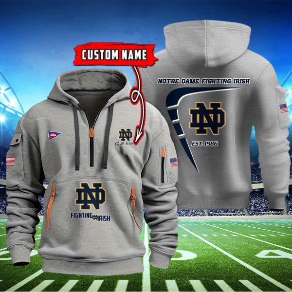 Notre Dame Fighting Irish Quarter Zip Hoodie Ver 64 - Image 3