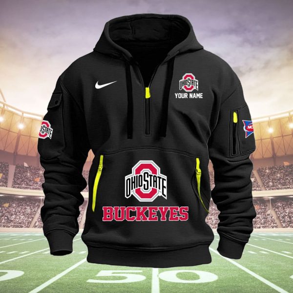 Ohio State Buckeyes Quarter Zip Hoodie Ver 51 - Image 2
