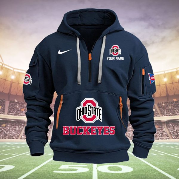 Ohio State Buckeyes Quarter Zip Hoodie Ver 51 - Image 3
