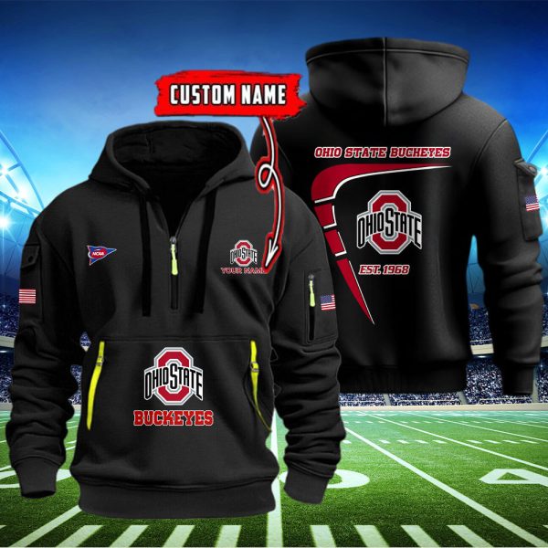 Ohio State Buckeyes Quarter Zip Hoodie Ver 67