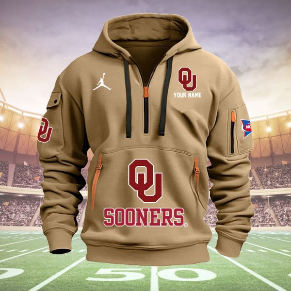 Oklahoma Sooners Quarter Zip Hoodie Ver 12 - Image 3