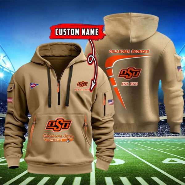 Oklahoma State Cowboys Quarter Zip Hoodie - Image 2