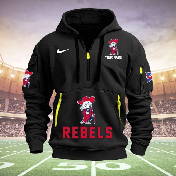 Ole Miss Rebels Quarter Zip Hoodie Ver 35