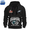Philadelphia Eagles 2024 Super Bowl LIX Champions Quarter Zip Hoodie