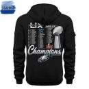 Philadelphia Eagles 2024 Super Bowl LIX Champions Quarter Zip Hoodie